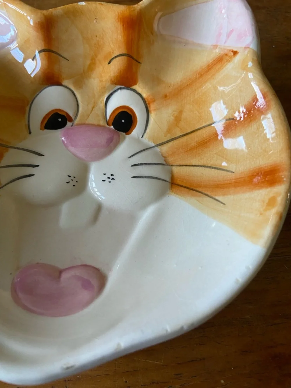 Vintage Ceramic Cat Face Pet/Trinket Dish